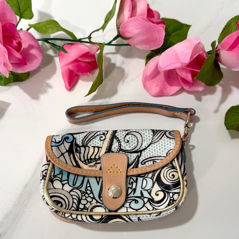 Authentic Collectible Disney Dooney & Bourke Artistic Leather and Gold Wristlet